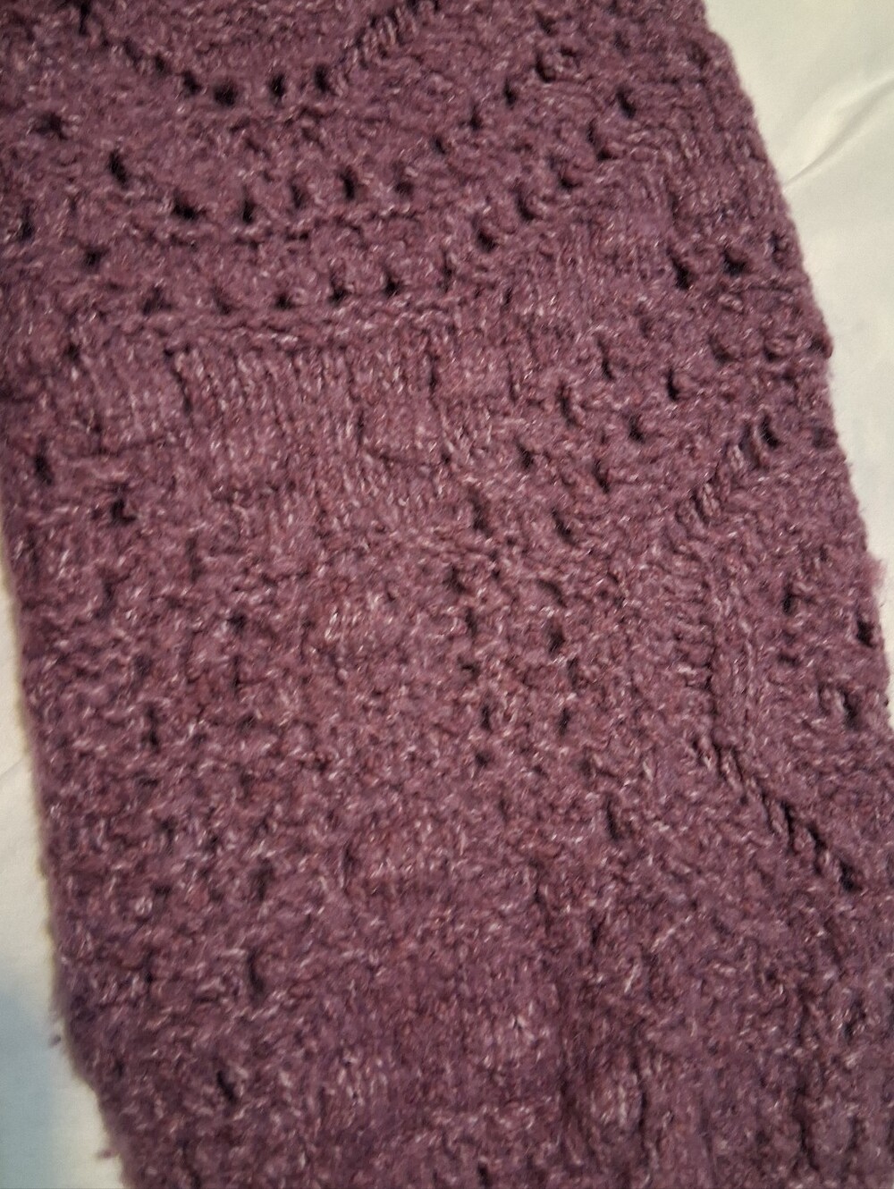 Sundance Yessica Sweater Open Knit Sleeve Women Purple XL Quiet Luxury Preppy - Picture 10 of 16